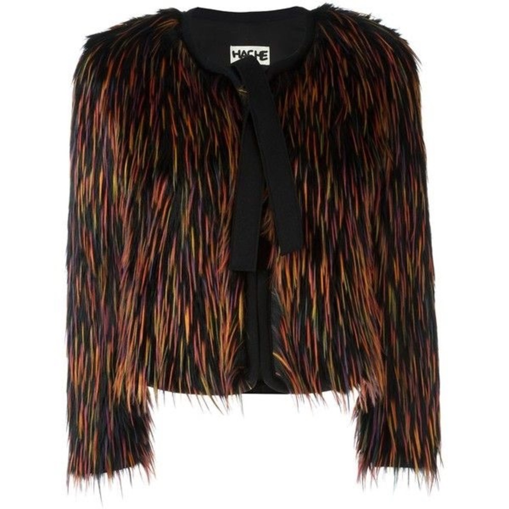 Hache Colorful Fur Coat